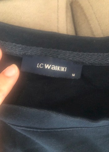 LC Waikiki Kadın Siyah Baskılı Uzun Kollu Sweatshirt