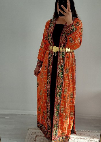 yöresel elbise iç astarını rengi krem rengi Parlak satendir - Görsel 8