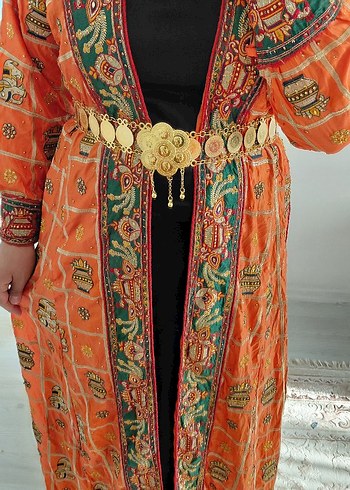 yöresel elbise iç astarını rengi krem rengi Parlak satendir - Görsel 11