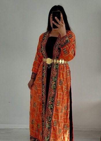 yöresel elbise iç astarını rengi krem rengi Parlak satendir - Görsel 4