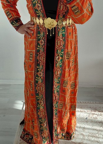 yöresel elbise iç astarını rengi krem rengi Parlak satendir - Görsel 10