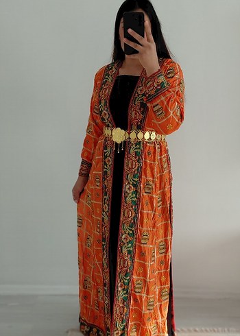 yöresel elbise iç astarını rengi krem rengi Parlak satendir - Görsel 7