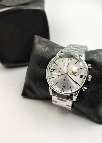 Emporio Armani Sikligiyla Gumus Celik Saat