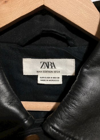 Zara Oversize Trençkot deri ve pamuk S beden - Görsel 9