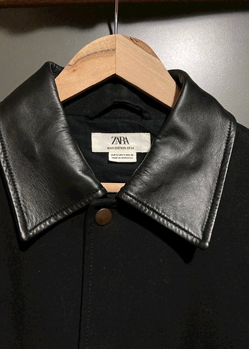 Zara Oversize Trençkot deri ve pamuk S beden - Görsel 8