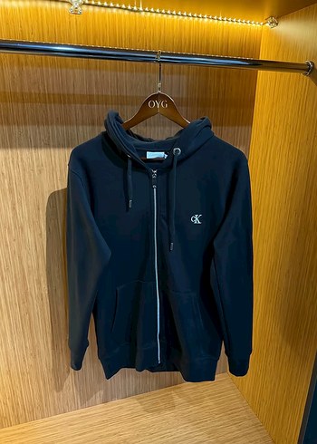 Siyah Fermuarlı Kapüşonlu Erkek Sweatshirt