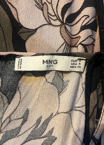 s Beden Kadın Siyah Çiçekli Midi boy Tulum MANGO S