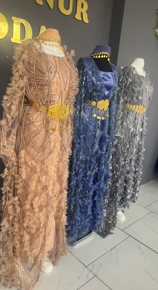 Nakışlı Bohem Uzun Kadın Abiye Elbise - Görsel 4