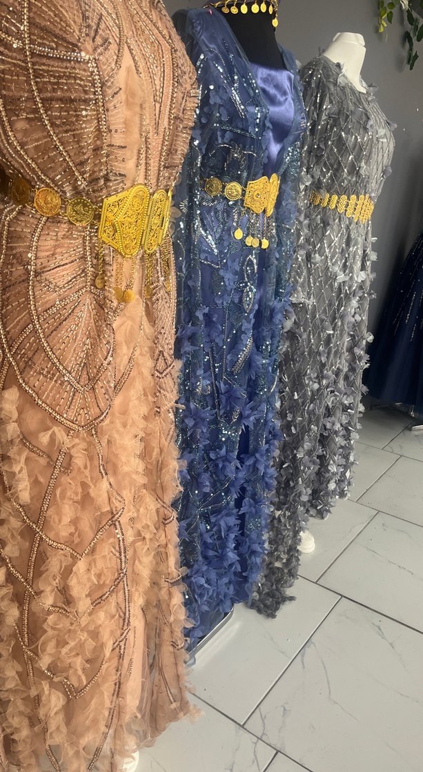 Nakışlı Bohem Uzun Kadın Abiye Elbise - Görsel 5