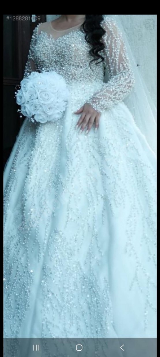 Beyaz Straplez Prenses Gelinlik - Görsel 3