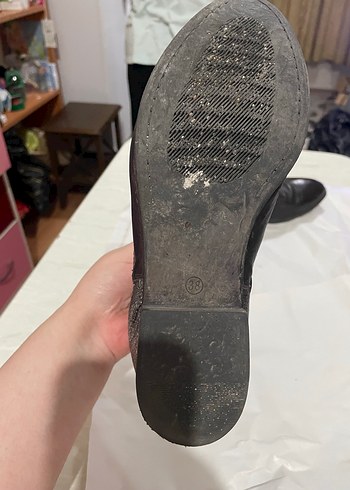 38 Beden kahverengi Renk Kahverengi Deri Tokalı Stiletto Kadın Bot