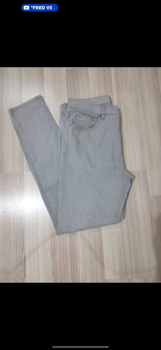 H&M Gri Erkek Denim Pantolon Slim Fit - Görsel 2