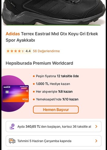 Adidas Terrex Gri Outdoor Erkek Spor Ayakkabı - Görsel 7