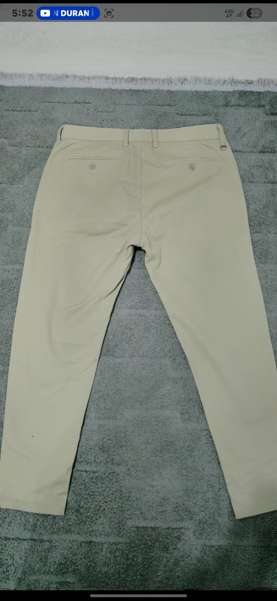 Pull Bear Bej Regular Fit Erkek Kanvas Pantolon - Görsel 2