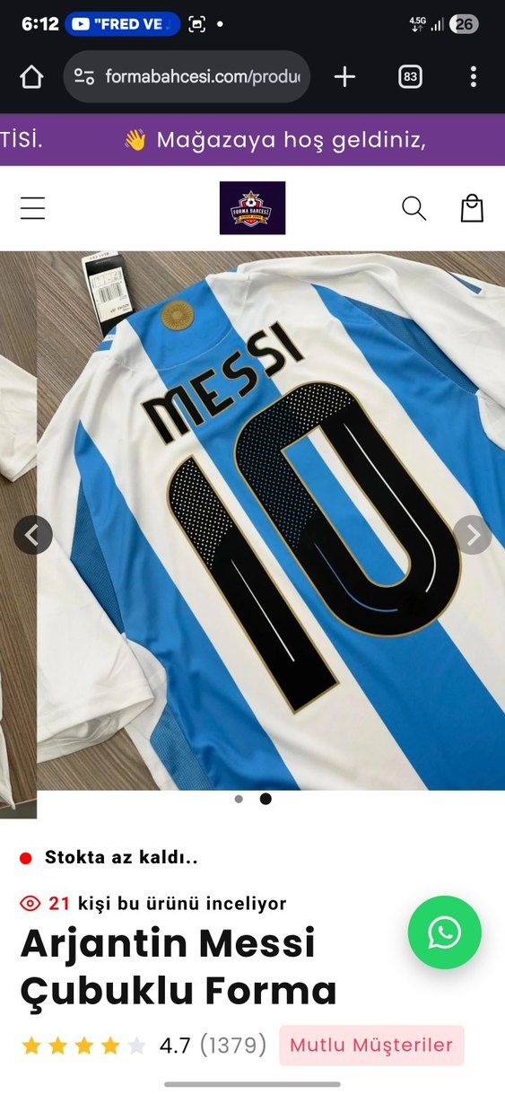 Arjantin Messi Erkek Beyaz Mavi Kısa Kollu Futbol Forması - Görsel 2