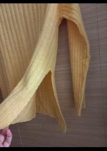 Sarı Triko Balıkçı Yaka Kadın Kazak - Görsel 4