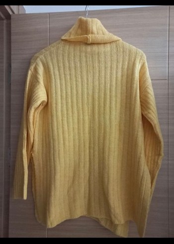 Sarı Triko Balıkçı Yaka Kadın Kazak - Görsel 2