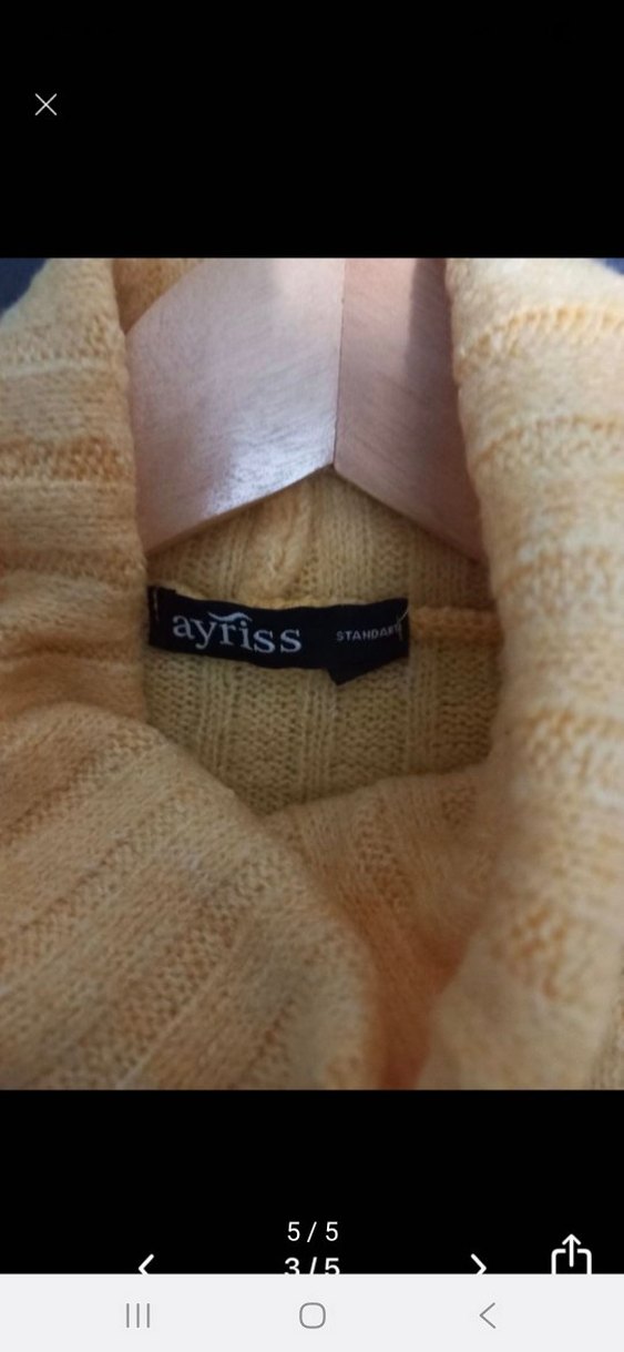 Sarı Triko Balıkçı Yaka Kadın Kazak - Görsel 5