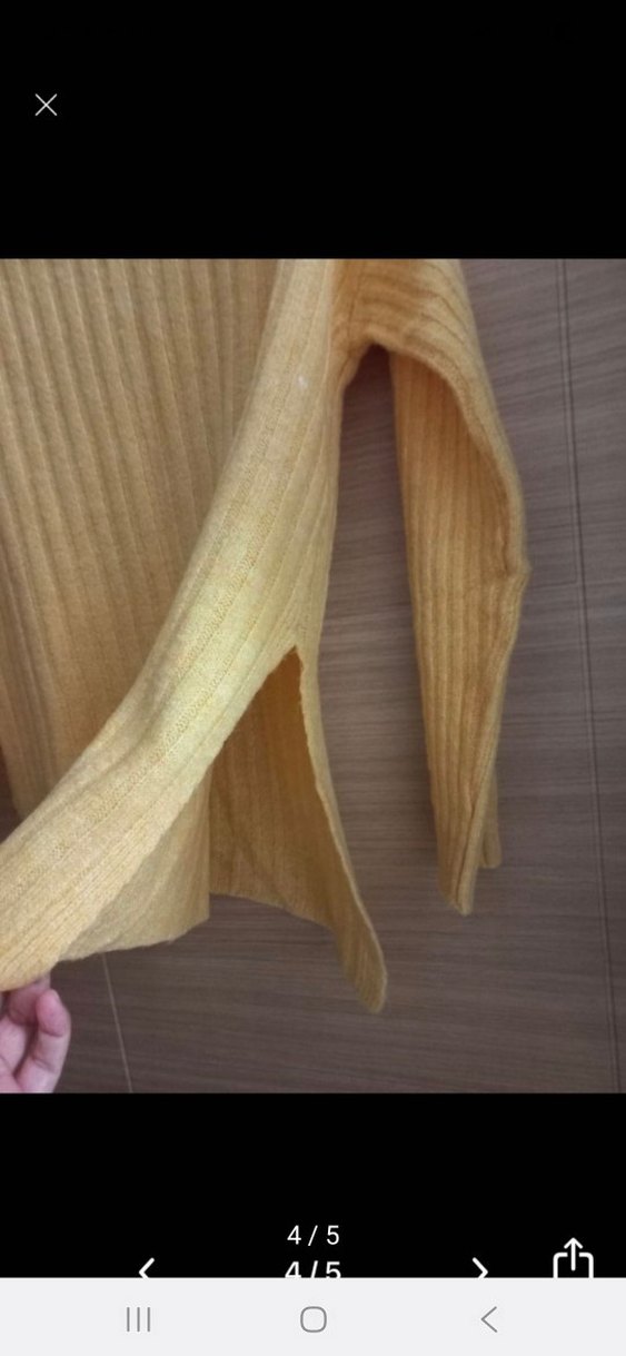 Sarı Triko Balıkçı Yaka Kadın Kazak - Görsel 4