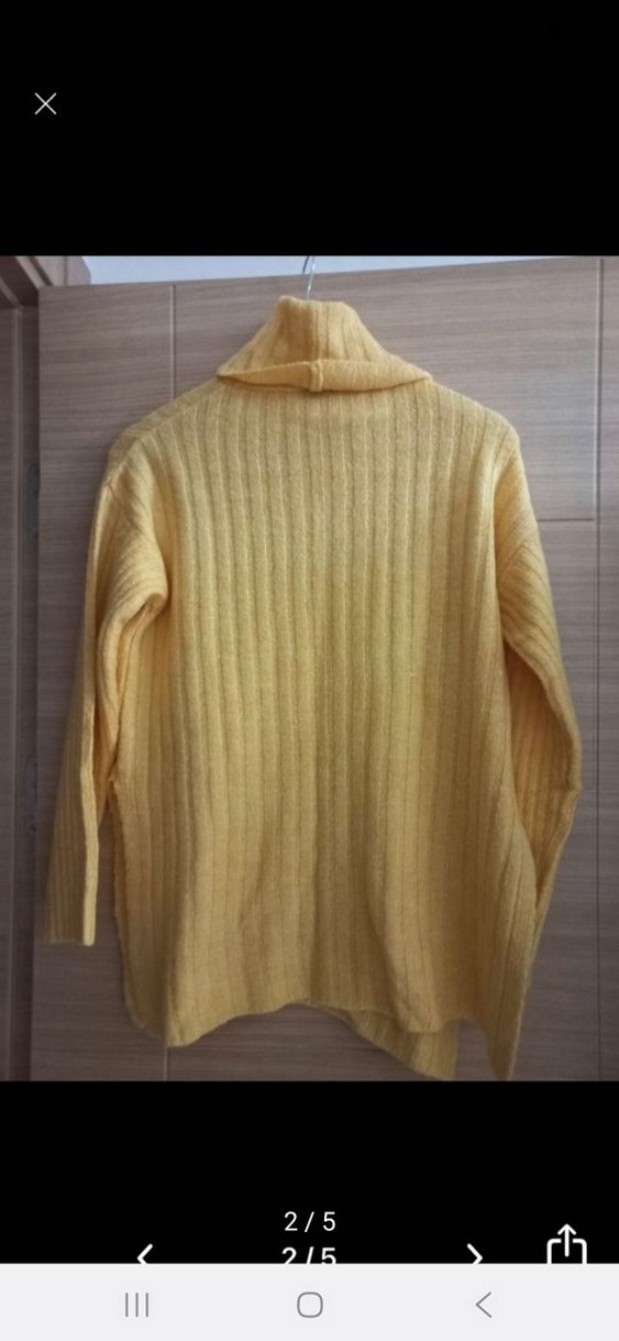 Sarı Triko Balıkçı Yaka Kadın Kazak - Görsel 2