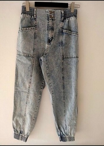 Gri Bol Kesim Denim Kadın Pantolon - Görsel 2