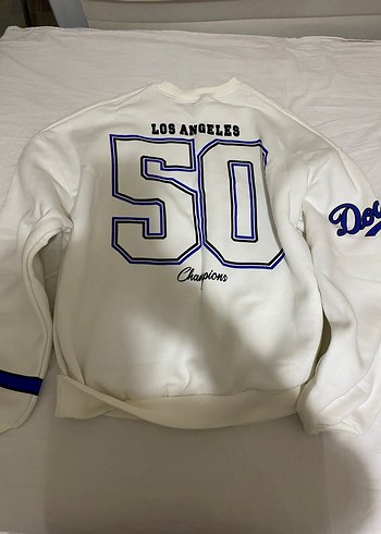 Trendyol & Milla Beyaz Dodgers Baskılı Kadın Sweatshirt