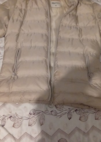 Bej Fermuarlı Kadın Şişme mont - Görsel 4