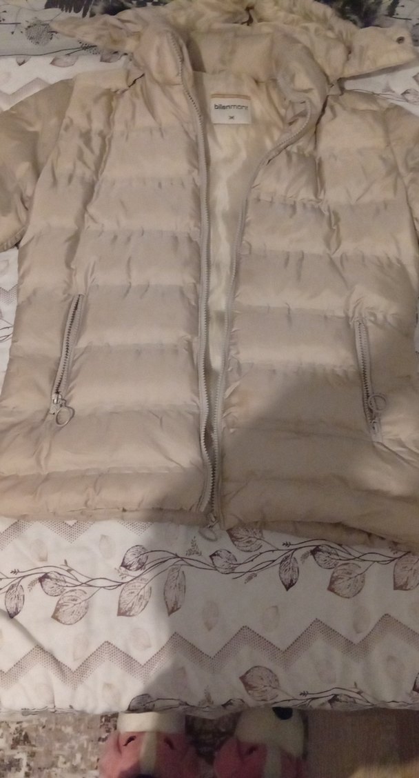 Bej Fermuarlı Kadın Şişme mont - Görsel 4