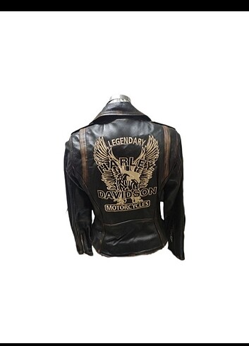 l Beden kahverengi Renk Harley davidson deri ceket