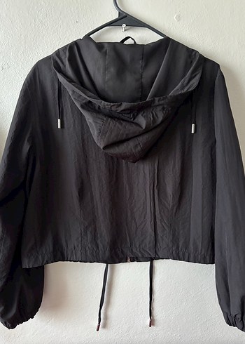 Pull and Bear Kadın Siyah Fermuarlı Rahat Ceket - Görsel 2