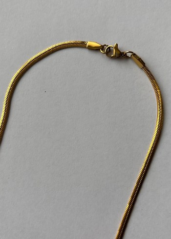 Çelik Altın Rengi Midi Kolye - Görsel 3