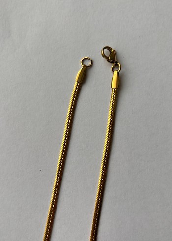 Çelik Altın Rengi Midi Kolye - Görsel 2