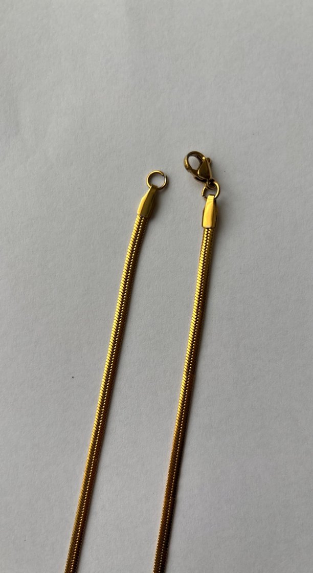 Çelik Altın Rengi Midi Kolye - Görsel 2