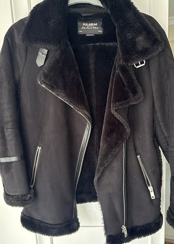 Siyah Süet Kürklü Biker Ceket