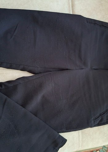 Diğer Siyah Kadın Süet Düğmeli Kumaş Pantolon