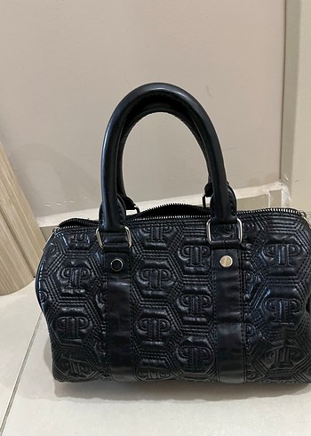 Philipp Plein Siyah Yılan Desenli Tokalı Deri Kadın Çanta