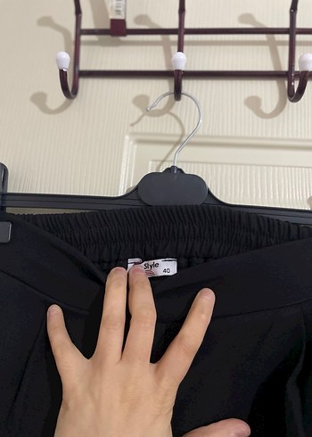 Diğer Düğmeli Siyah Uzun Kadın Blazer Ceket takım