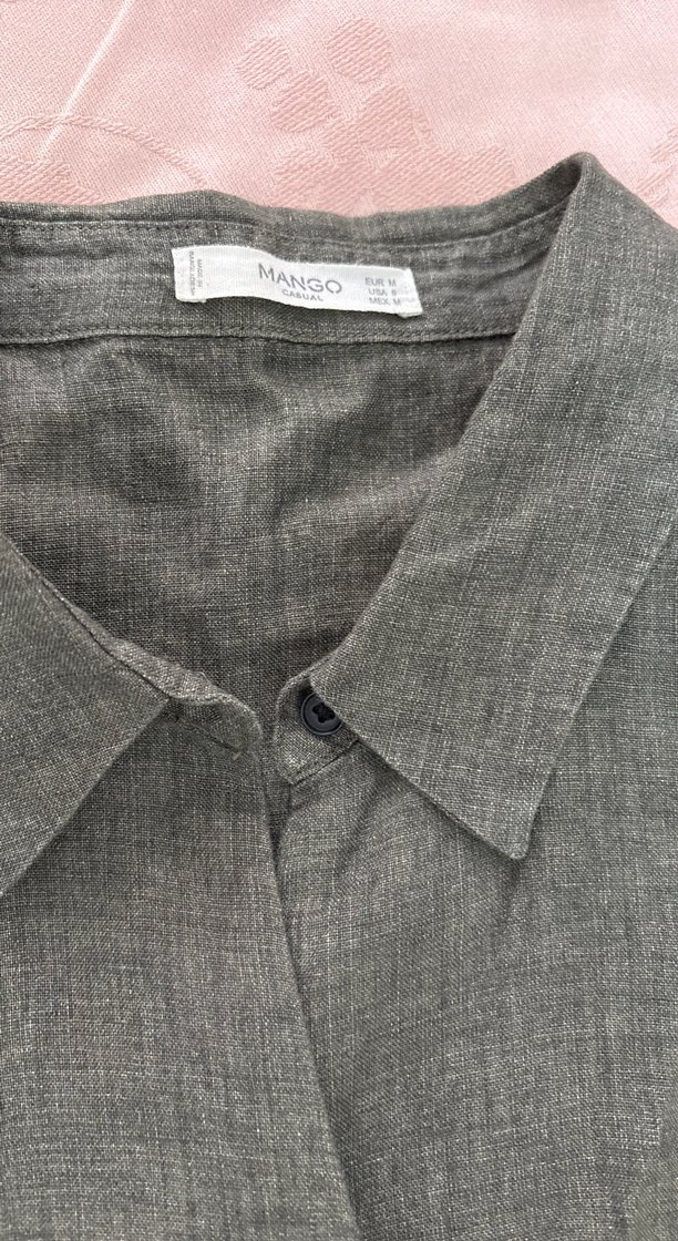 Düğmeli Kolsuz Uzun Keten Elbise - Görsel 2