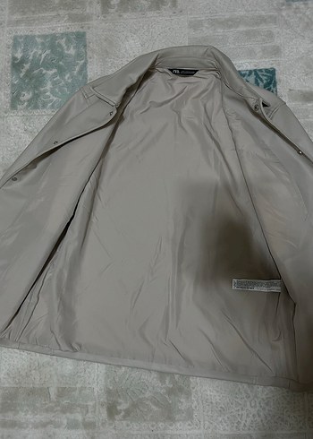 Krem Düğmeli Deri Kadın Ceket - Görsel 2