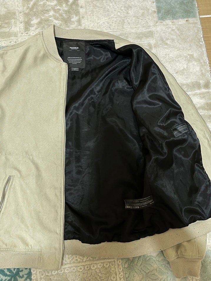 Gri Süet Fermuarlı Erkek Ceket - Görsel 2