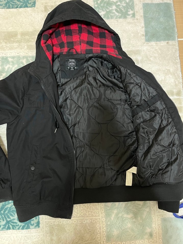 Kapüşonlu Siyah Erkek Çocuk Ceket - Görsel 3