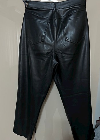 Orijinal Mango Siyah Deri Kemerli Kadın Pantolon - Görsel 3