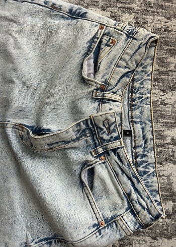 Açık mavi Tie-Dye Midi Denim Kadın Pantolon - Görsel 2