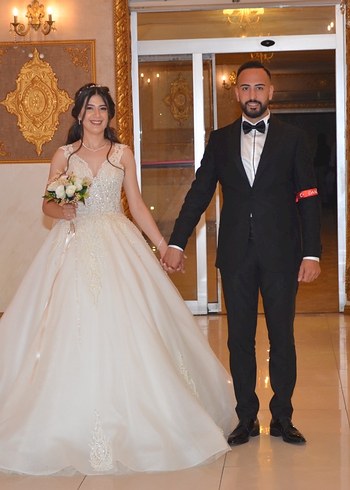 s Beden beyaz Renk V Yaka Modern Klasik A Kesim Gelinlik