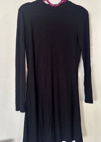 Siyah Uzun Kollu Midi Elbise - Görsel 3