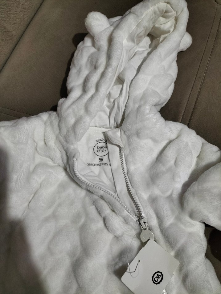 Beyaz Kürklü Bebek Kız Tulumu - Görsel 2