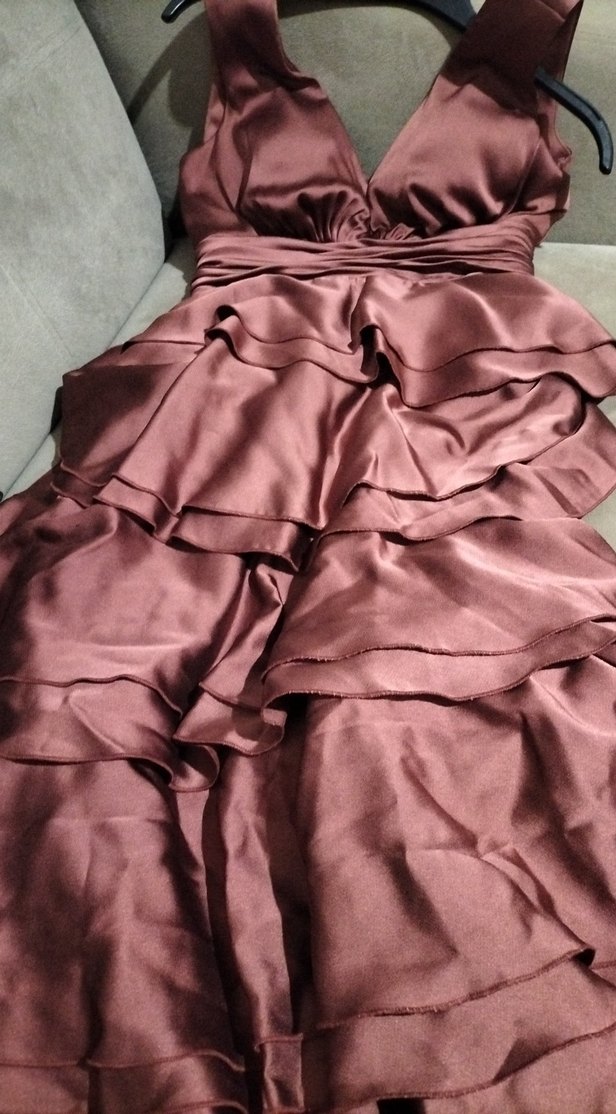 V Yaka Kat Kat Uzun Abiye Elbise - Görsel 2