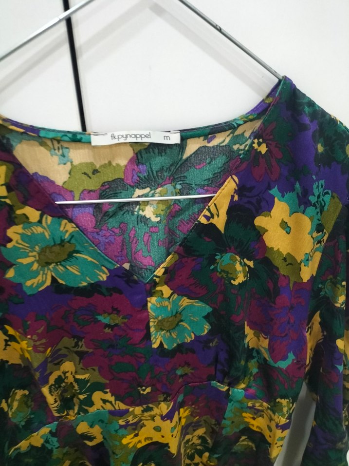 Çiçek Desenli V Yaka Midi Bohem Elbise - Görsel 2