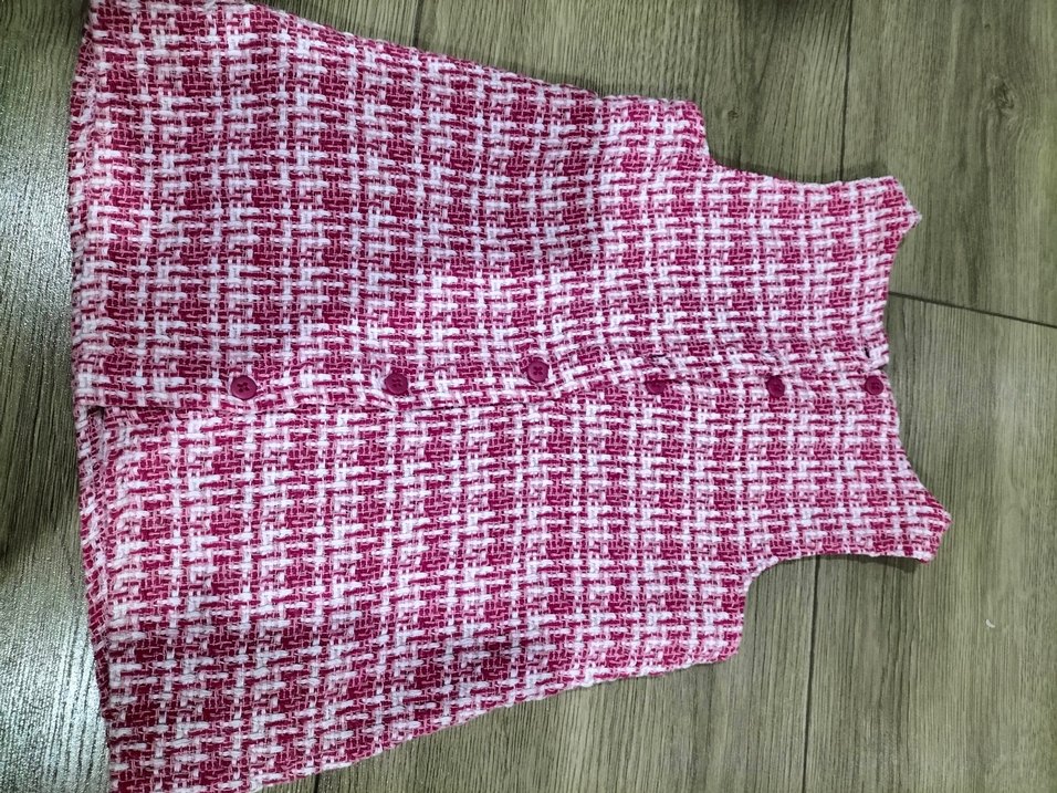 Kız Çocuk Pembe V Yaka Kolsuz Örme Elbise - Görsel 3