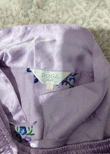  Beden mor Renk çiçek desenli kadın saten gecelik pijama takımı